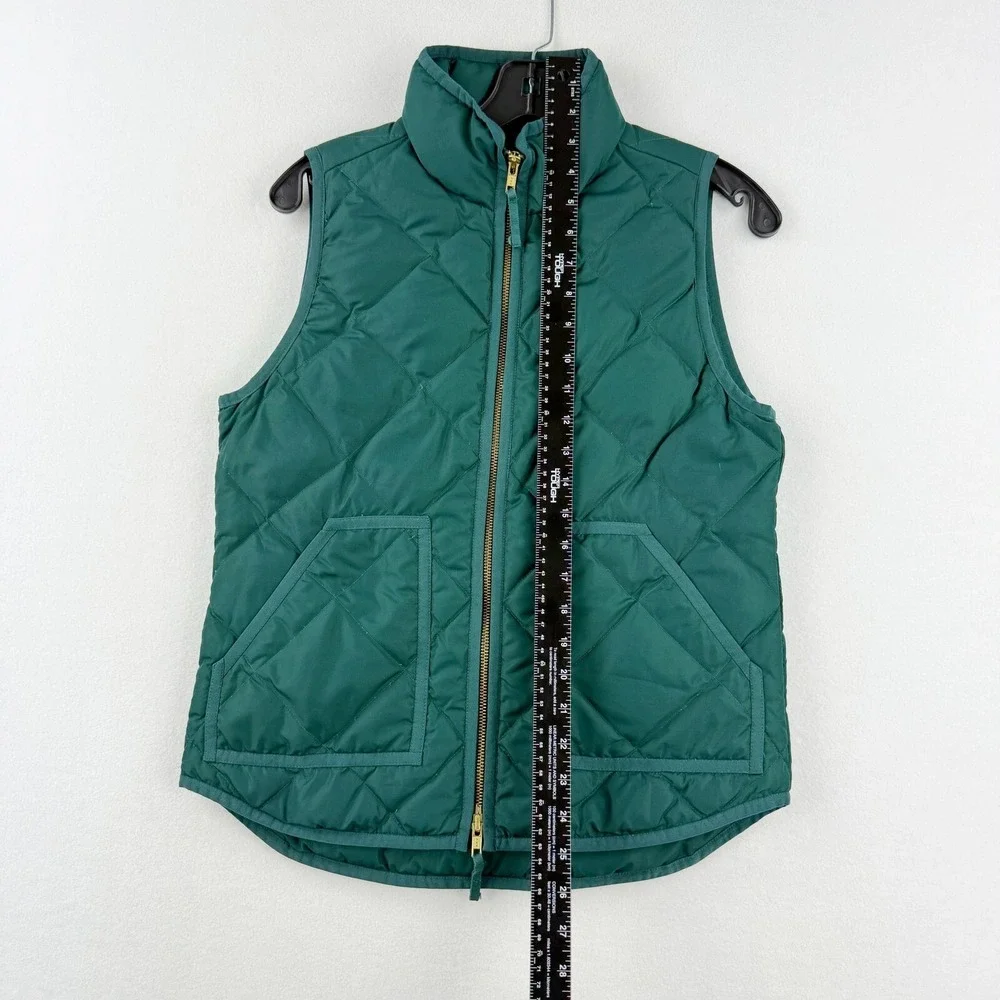 J.Crew Quilted Down Puffer Vest‎ Size XS Womens Pine Green